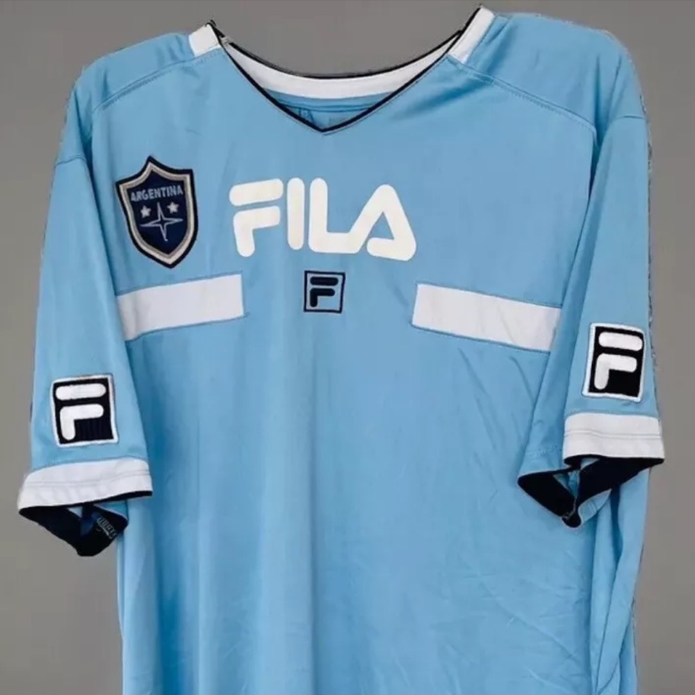 Fila Jersey Argentina Size XL Light Blue Soccer Futbol Vintage